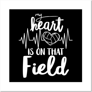 My Heart Is on that Field Volleyball T shirt Volleyball Lovers Posters and Art